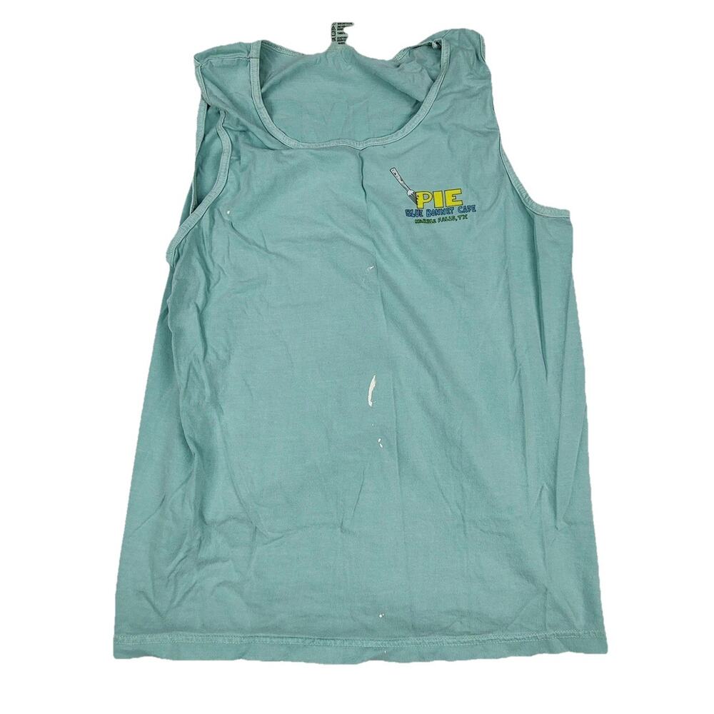 Comfort Colors Shirt Mens Medium Blue Blue Bonnet Cafe Pie Graphic Tank Top